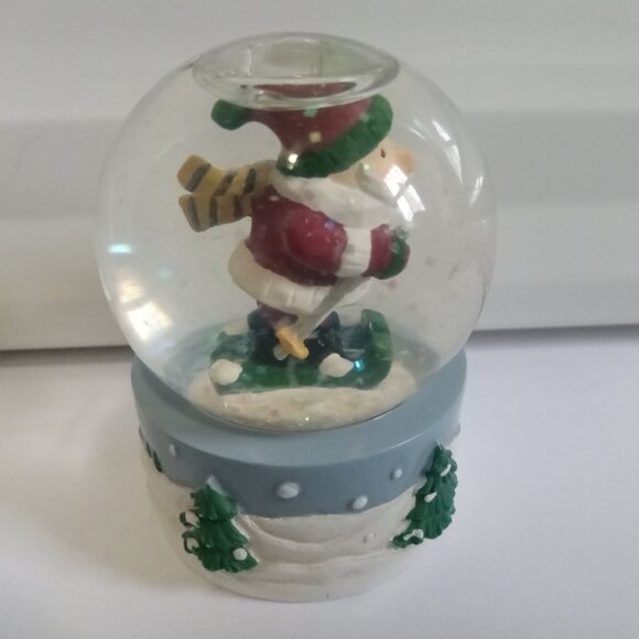 Sledding Santa Snowglobe Mini Christmas Holiday Gift Snowglobe - Picture 1 of 10